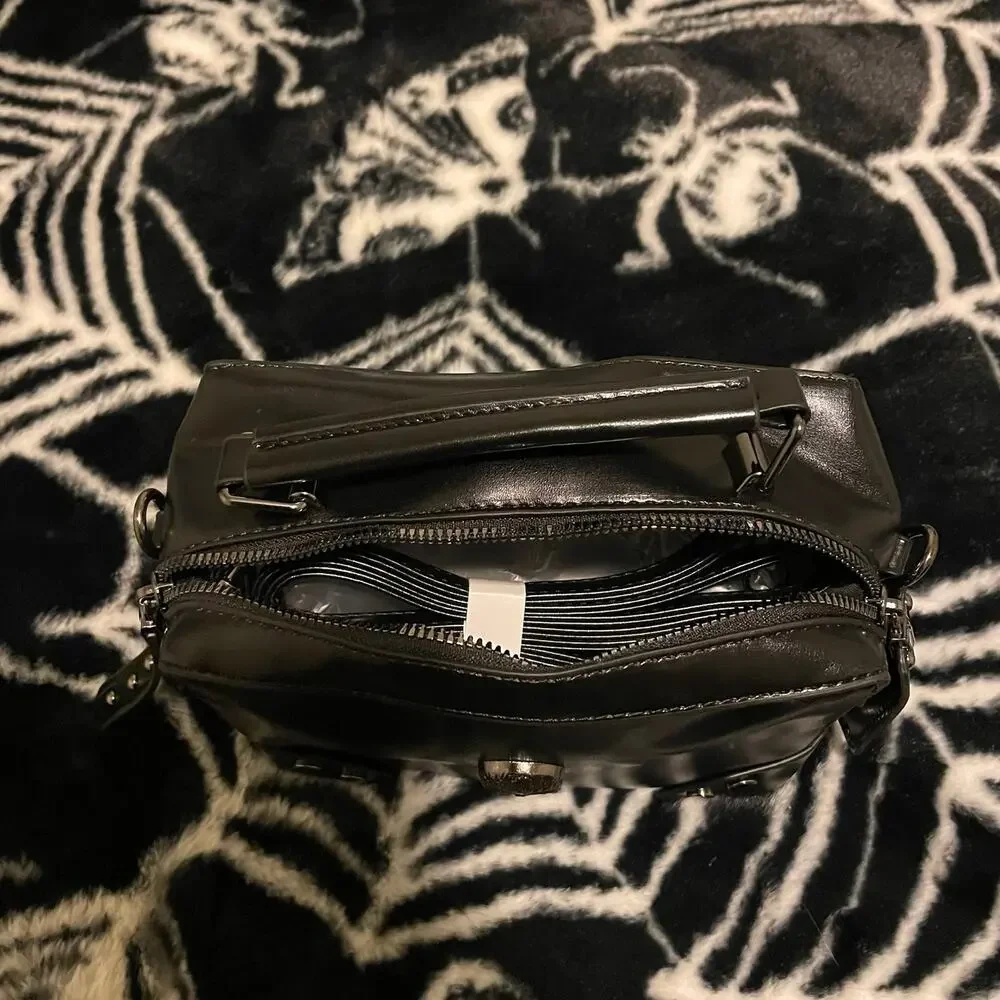 Edgy Goth Stud Chic Punk Skull Crossbody Hand & Shoulder Bag Purse